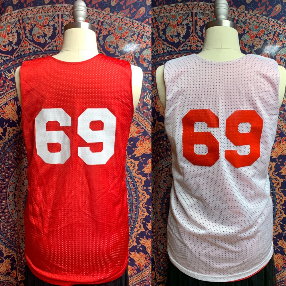 Reversible sports pinnie, red/white JDYAA 🏀